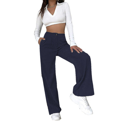 Pantalón de Corte Amplio con Cintura Alta para Mujer | Ideal para Uso Diario y Salidas Informales