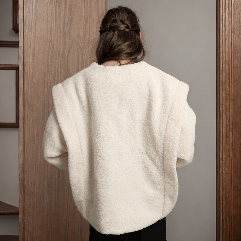 Chaqueta Oversized con Cuello en V para Mujer | Ideal para Uso Diario