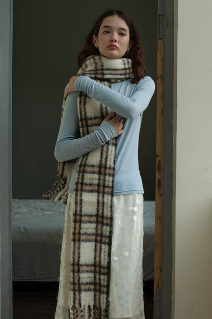 Bufanda Con Diseño A Cuadros Para Adultos | Ideal Para Invierno