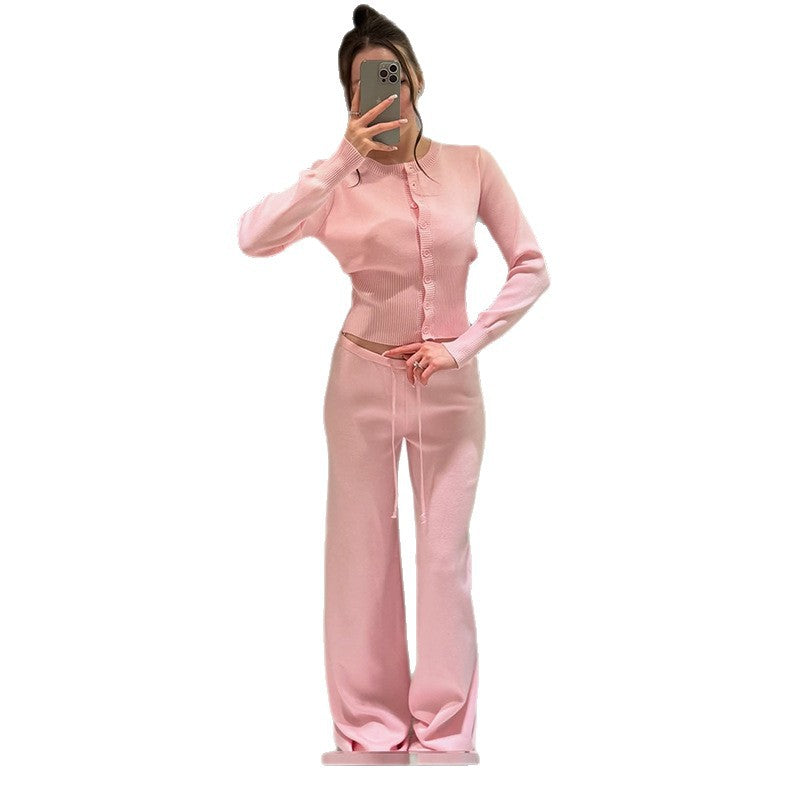 Conjunto Loungewear De Dos Piezas Con Top De Manga Larga Y Pantalón Amplio Para Adultos | Ideal Para Uso Diario Y Descanso