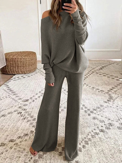 Conjunto de Dos Piezas con Top Off-Shoulder y Prenda a Juego para Mujer | Ideal para Uso Diario o Salidas Informales