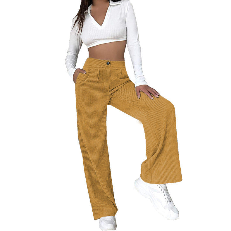 Pantalón de Corte Amplio con Cintura Alta para Mujer | Ideal para Uso Diario y Salidas Informales