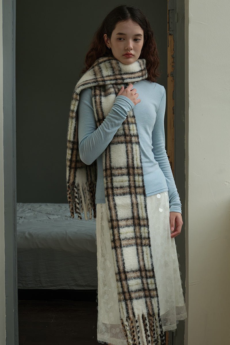 Bufanda Con Diseño A Cuadros Para Adultos | Ideal Para Invierno