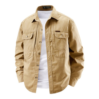 Camisa Con Cierre Abotonado Y Bolsillos En El Pecho Para Hombre | Ideal Para Uso Diario