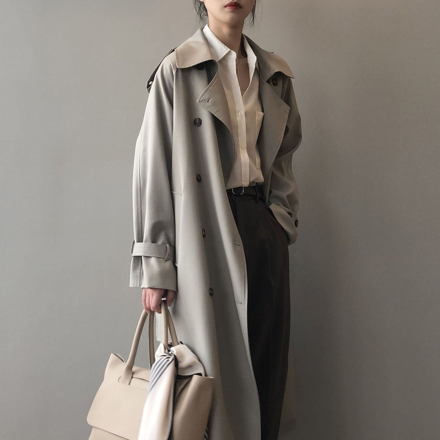 Trench Coat Con Cierre De Doble Botonadura Para Mujer | Ideal Para Entretiempo Y Uso Profesional