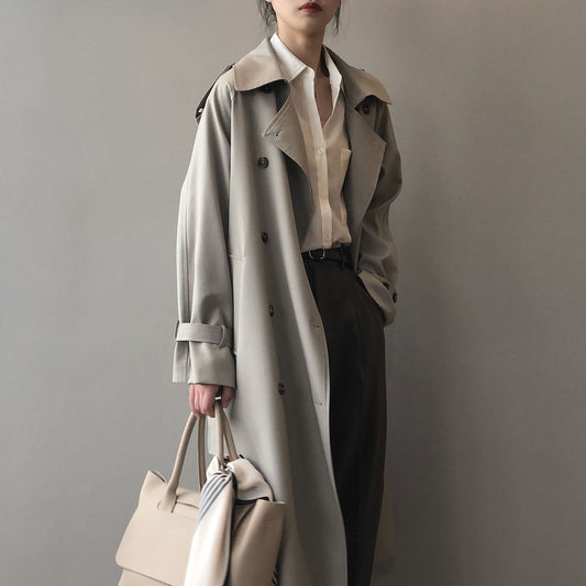 Trench Coat Con Cierre De Doble Botonadura Para Mujer | Ideal Para Entretiempo Y Uso Profesional
