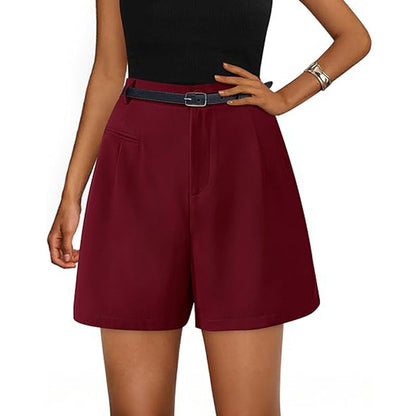 Short De Talle Alto Con Cinturón Ajustable Para Mujer | Ideal Para Primavera Y Verano