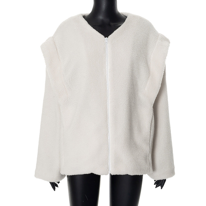 Chaqueta Oversized con Cuello en V para Mujer | Ideal para Uso Diario