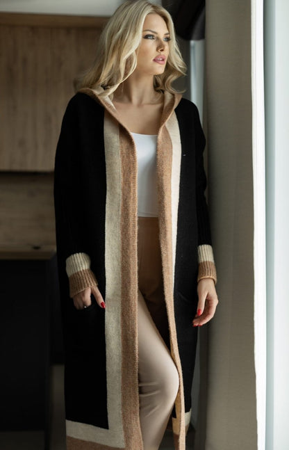 Abrigo Largo con Corte Amplio y Cuello Ancho para Mujer | Ideal para Temporada Fría