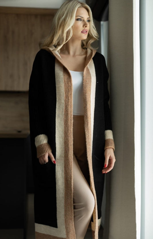 Abrigo Largo con Corte Amplio y Cuello Ancho para Mujer | Ideal para Temporada Fría