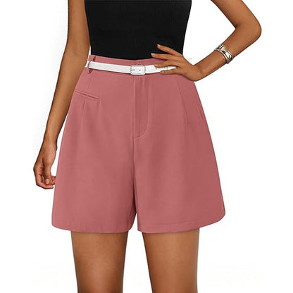 Short De Talle Alto Con Cinturón Ajustable Para Mujer | Ideal Para Primavera Y Verano