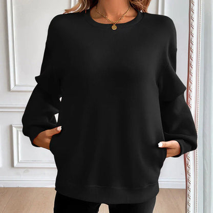 Sudadera De Corte Holgado Con Bolsillos Frontales Para Mujer | Ideal Para Uso Diario