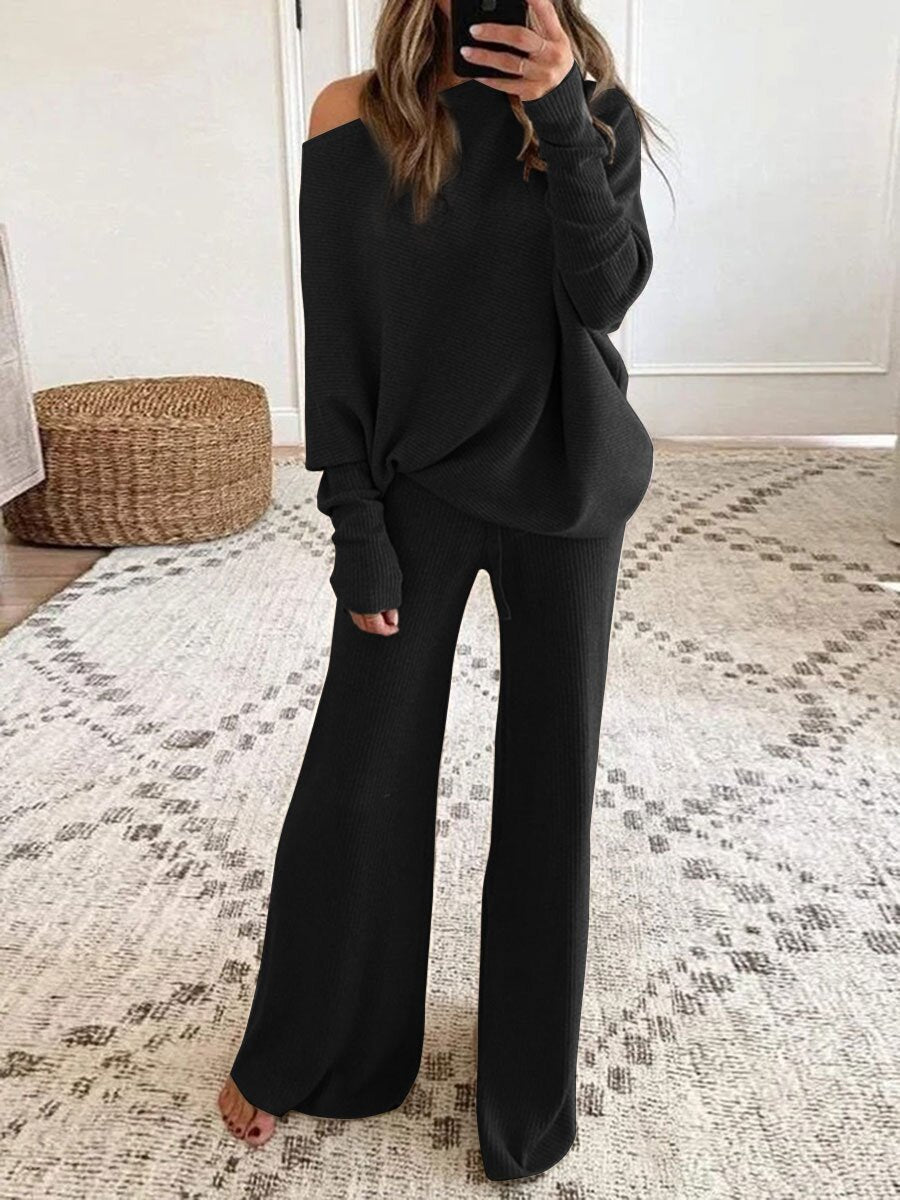 Conjunto de Dos Piezas con Top Off-Shoulder y Prenda a Juego para Mujer | Ideal para Uso Diario o Salidas Informales