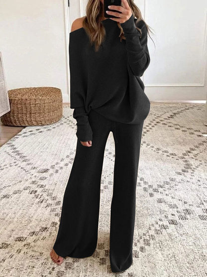 Conjunto de Dos Piezas con Top Off-Shoulder y Prenda a Juego para Mujer | Ideal para Uso Diario o Salidas Informales
