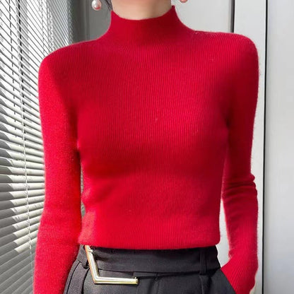 Pullover De Punto Con Cuello Semialto Para Mujer | Ideal Para Uso Diario