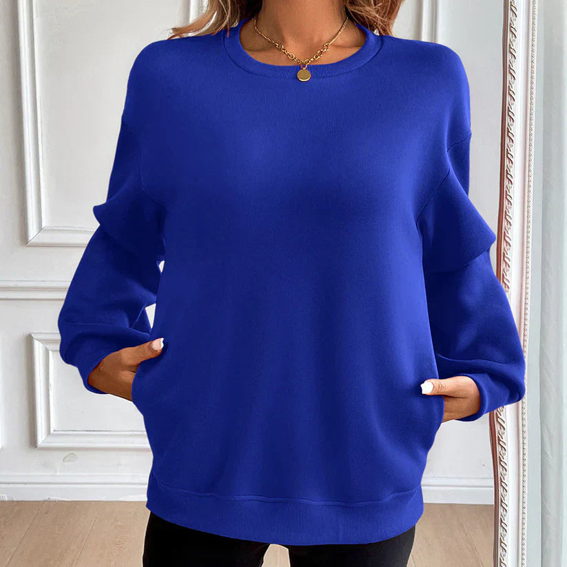 Sudadera De Corte Holgado Con Bolsillos Frontales Para Mujer | Ideal Para Uso Diario