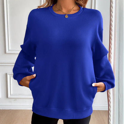 Sudadera De Corte Holgado Con Bolsillos Frontales Para Mujer | Ideal Para Uso Diario