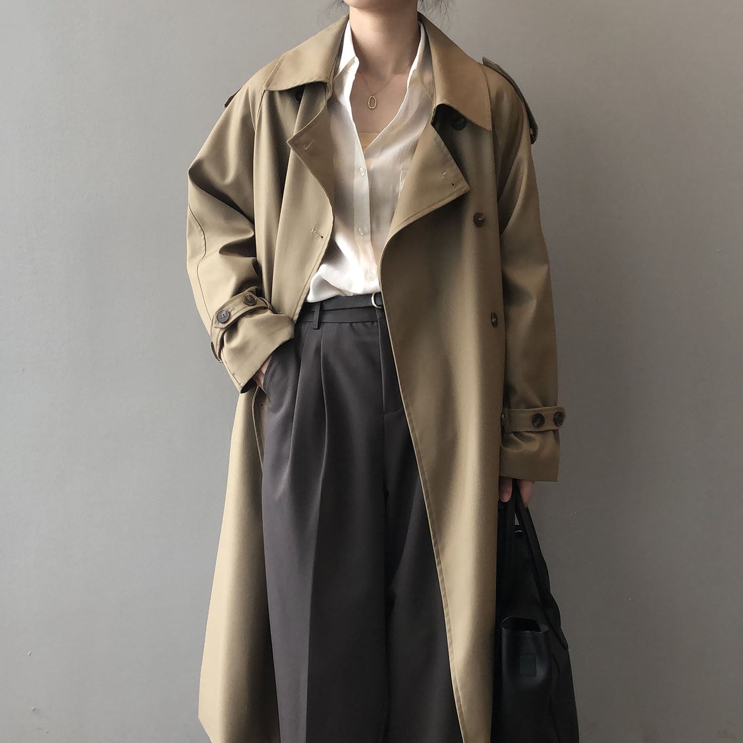 Trench Coat Con Cierre De Doble Botonadura Para Mujer | Ideal Para Entretiempo Y Uso Profesional