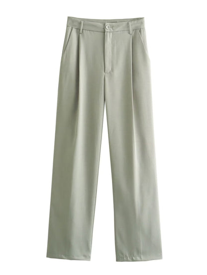 Conjunto De Dos Piezas con Chaqueta Corta y Pantalón Ancho para Adultos | Ideal para Uso Diario Y Entornos Profesionales