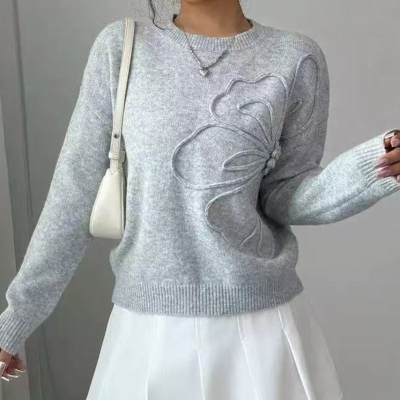 Jersey De Manga Larga Con Motivo En Relieve Para Mujer | Ideal Para Uso Diario