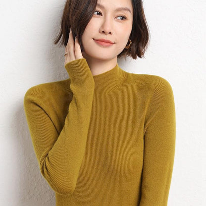 Pullover De Punto Con Cuello Semialto Para Mujer | Ideal Para Uso Diario