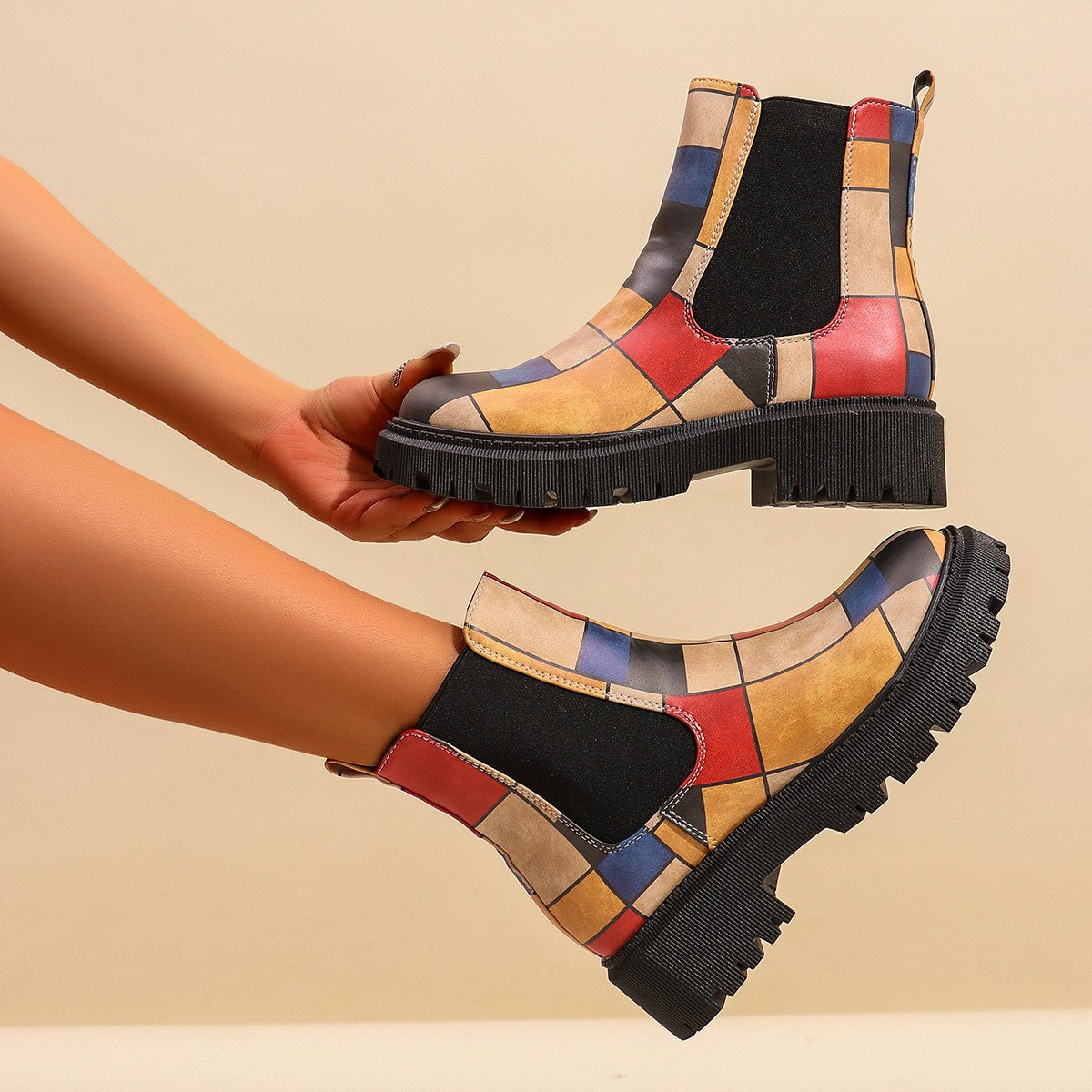 Botas Chelsea de Invierno con Patrón Estructurado para Mujer | Ideal para Invierno