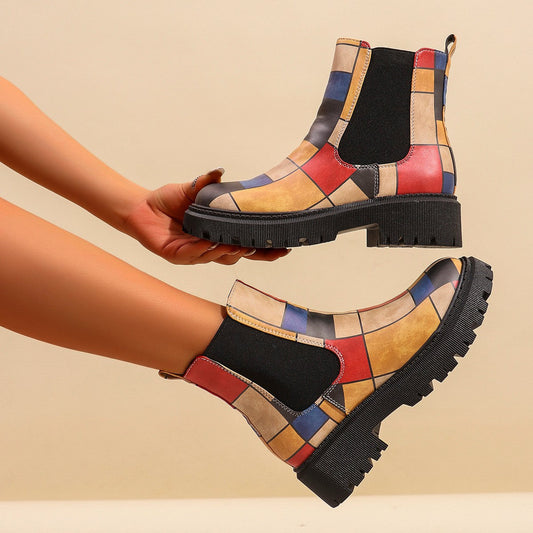 Botas Chelsea de Invierno con Patrón Estructurado para Mujer | Ideal para Invierno