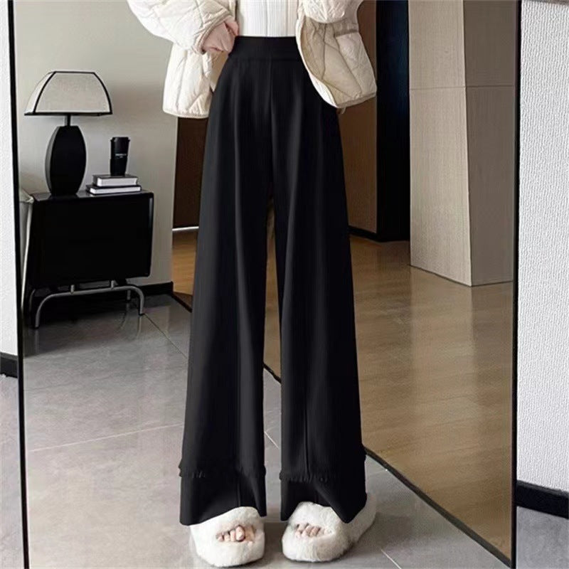 Pantalón de Corte Amplio con Flecos en el Bajo para Mujer | Ideal para Uso Diario y Eventos