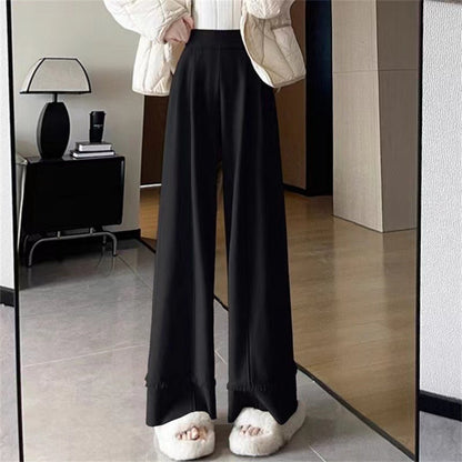 Pantalón de Corte Amplio con Flecos en el Bajo para Mujer | Ideal para Uso Diario y Eventos