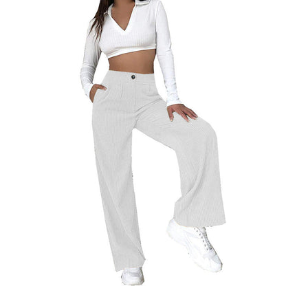 Pantalón de Corte Amplio con Cintura Alta para Mujer | Ideal para Uso Diario y Salidas Informales