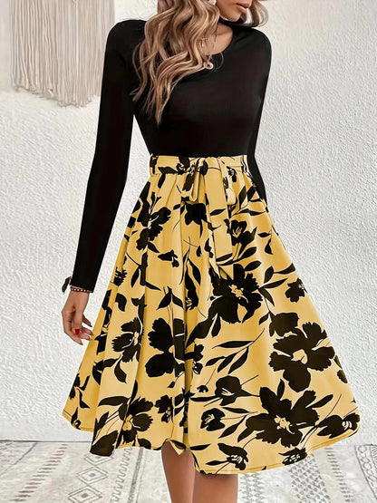 Vestido Midi con Estampado Floral y Cuerpo Fruncido para Mujer | Ideal para Uso Diario y Eventos