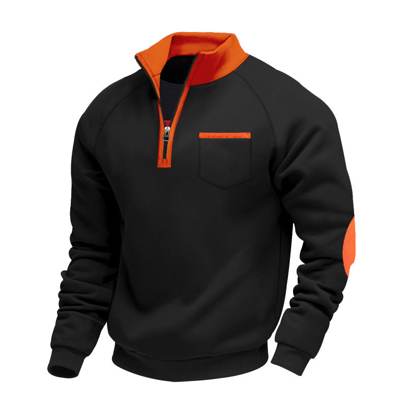 Sudadera Con Cuello Cuarto De Cremallera Y Bolsillos Para Hombre | Ideal Para Uso Diario