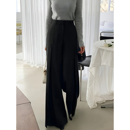 Pantalón de Corte Amplio con Pliegues Frontales para Mujer | Ideal para Uso Diario y Eventos Formales
