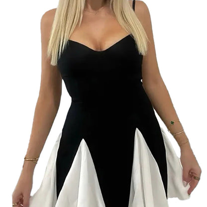 Vestido Mini Con Falda Plisada Y Tirantes Ajustables Para Mujer | Ideal Para Uso Diario Y Eventos