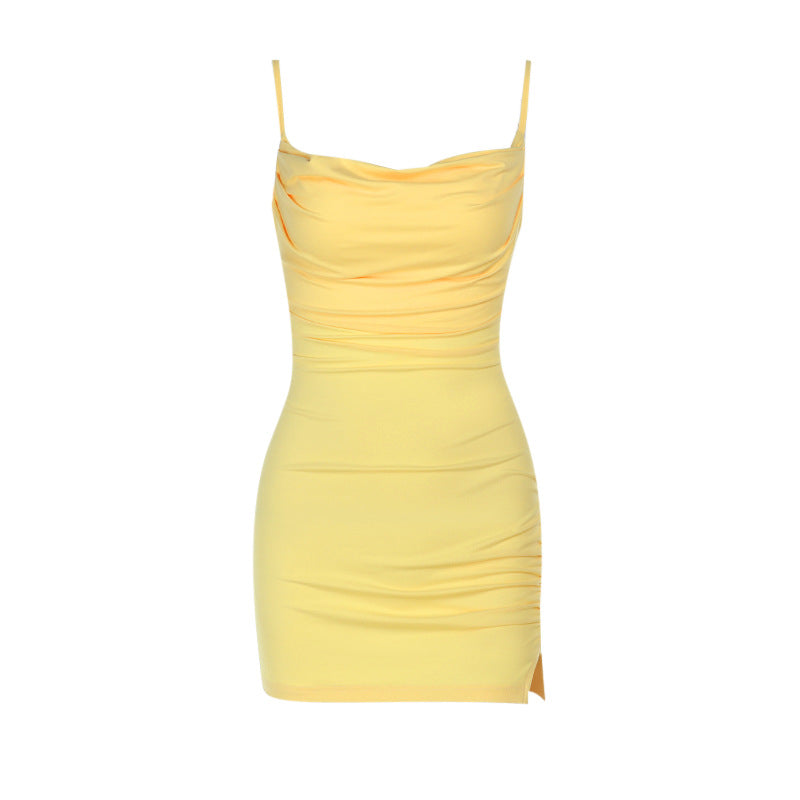 Vestido Mini Con Detalles Fruncidos Y Abertura Lateral Para Mujer | Ideal Para Uso Diario Y Eventos