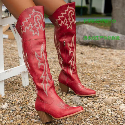 Botas Altas Sobre La Rodilla Con Tacón Para Mujer | Ideal Para Uso Diario