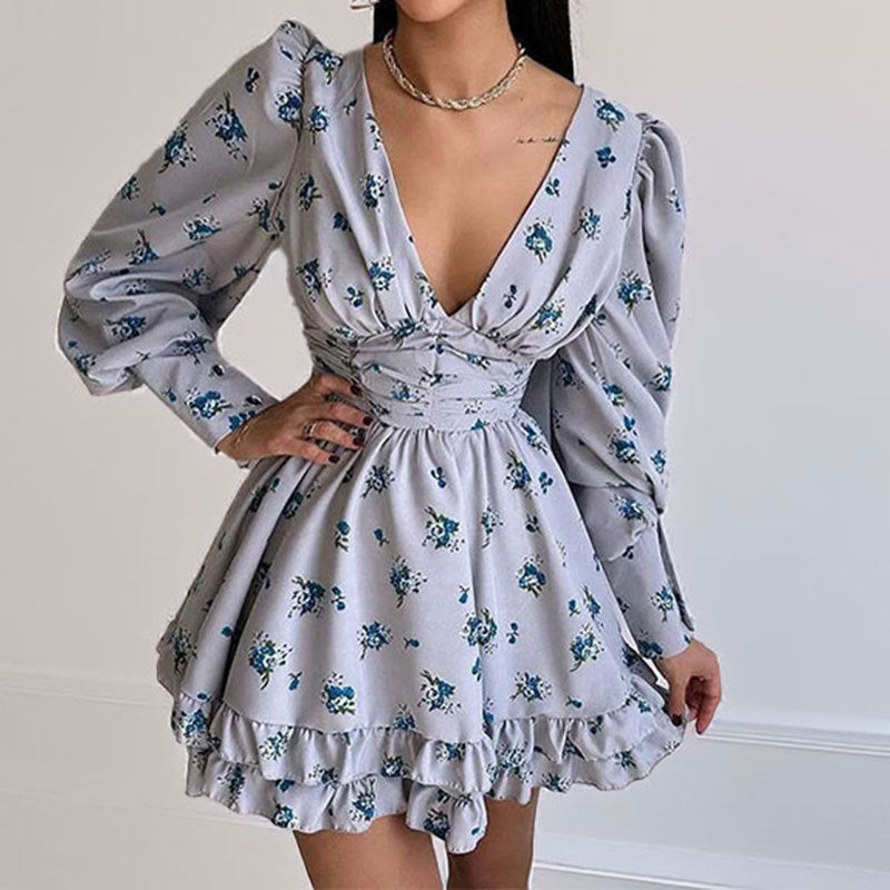 Vestido Corto Con Escote En V Y Estampado Floral Para Mujer | Ideal Para Uso Diario Y Eventos