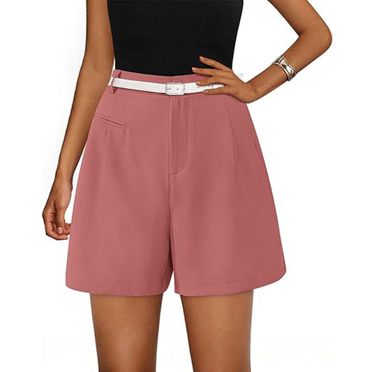 Short De Talle Alto Con Cinturón Ajustable Para Mujer | Ideal Para Primavera Y Verano