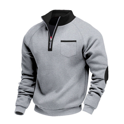 Sudadera Con Cuello Cuarto De Cremallera Y Bolsillos Para Hombre | Ideal Para Uso Diario