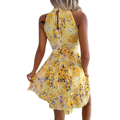 Vestido Mini Con Motivo Floral Y Encolure Redondeada Para Mujer | Ideal Para Salidas Y Eventos De Temporada