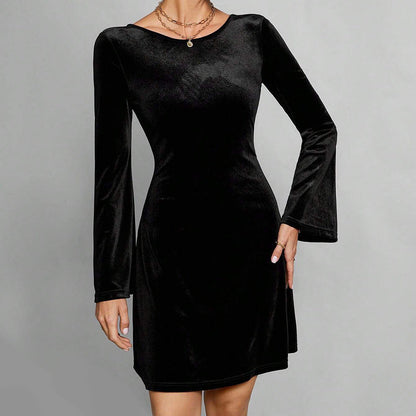 Vestido Midi de Corte Recto con Mangas Largas para Mujer | Ideal para Uso Diario y Eventos