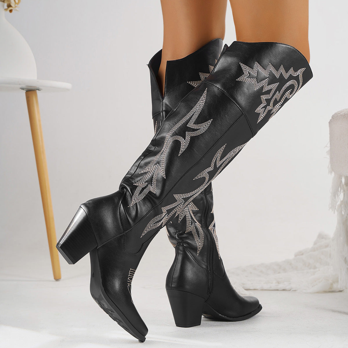 Botas Altas Sobre La Rodilla Con Tacón Para Mujer | Ideal Para Uso Diario