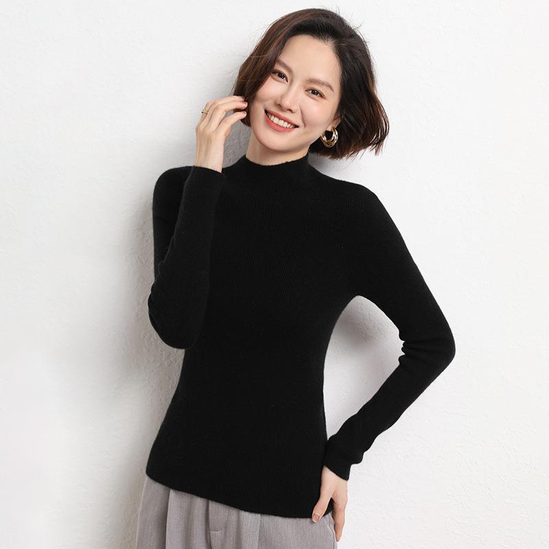 Pullover De Punto Con Cuello Semialto Para Mujer | Ideal Para Uso Diario