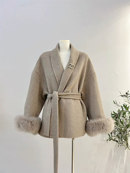 Abrigo De Temporada Fría Con Cinturón Ajustable Para Mujer | Ideal Para Otoño E Invierno