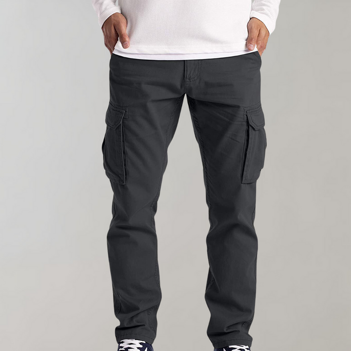 Pantalón Cargo Con Bolsillos Laterales Y Corte Ligeramente Ajustado Para Hombre | Ideal Para Uso Diario Y Exterior