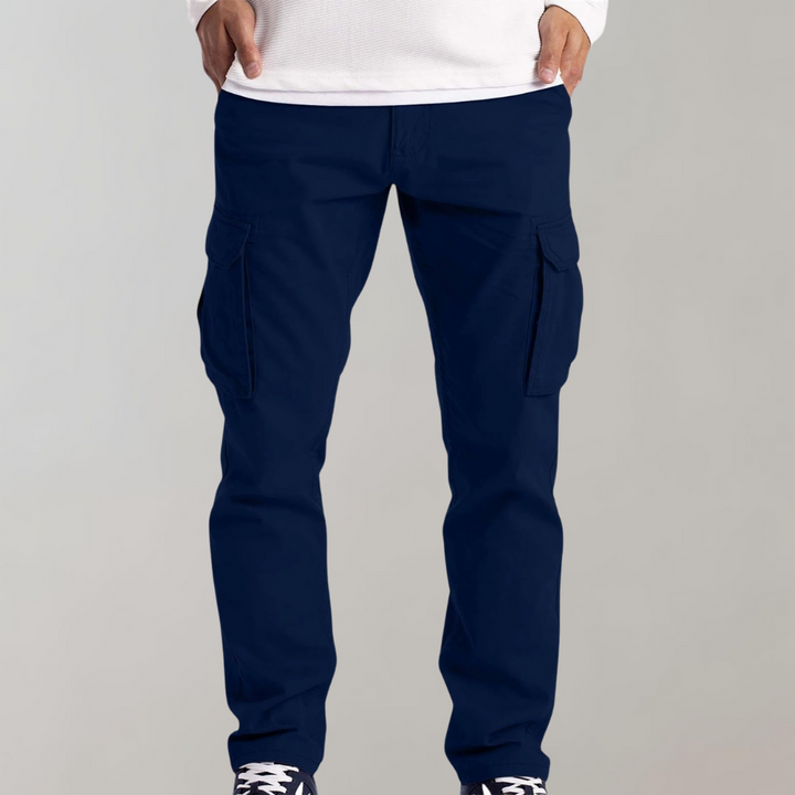 Pantalón Cargo Con Bolsillos Laterales Y Corte Ligeramente Ajustado Para Hombre | Ideal Para Uso Diario Y Exterior