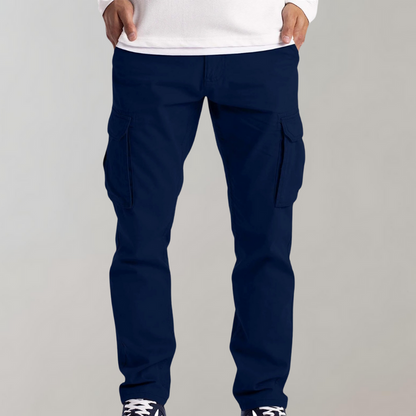 Pantalón Cargo Con Bolsillos Laterales Y Corte Ligeramente Ajustado Para Hombre | Ideal Para Uso Diario Y Exterior