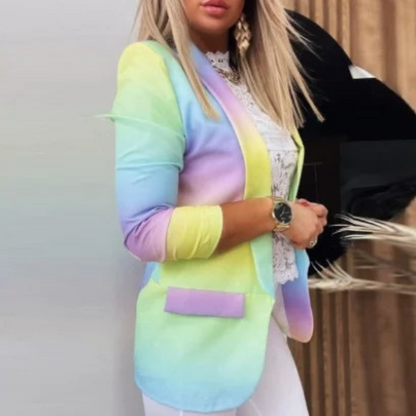 Blazer con Solapas y Motivo Estampado para Personas Adultas | Ideal para Uso Profesional e Informal