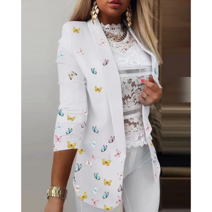 Blazer con Solapas y Motivo Estampado para Personas Adultas | Ideal para Uso Profesional e Informal