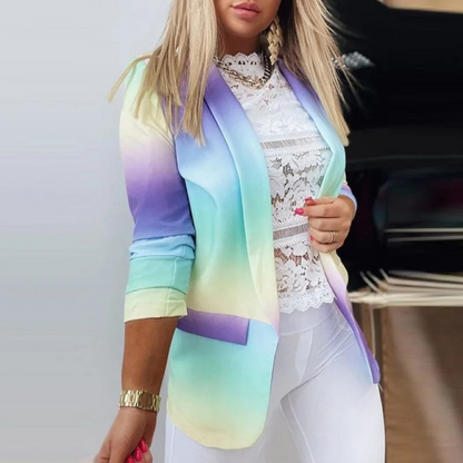 Blazer con Solapas y Motivo Estampado para Personas Adultas | Ideal para Uso Profesional e Informal